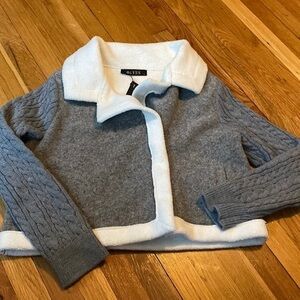 OLYSS super soft cable knit sleeve cropped sweater jacket NWT.